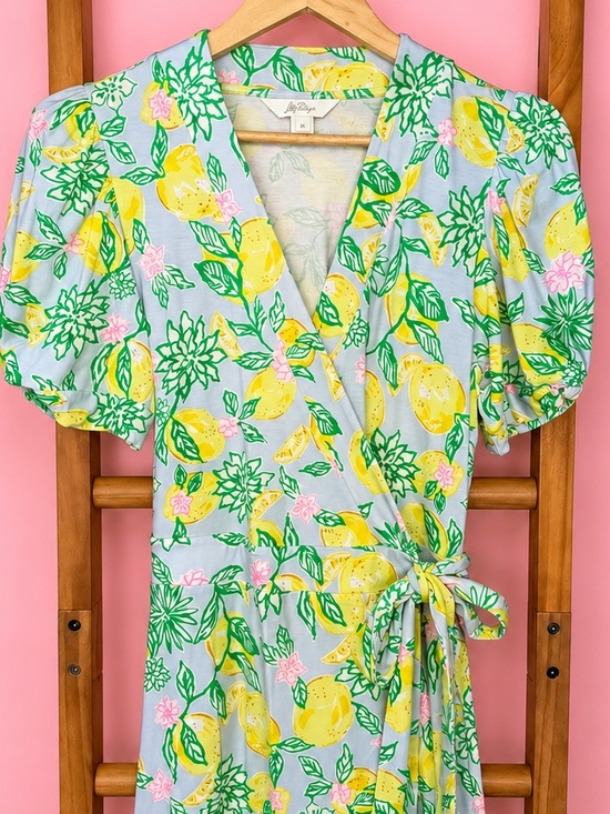 Lilly Pulitzer Pants - Lilly Pulitzer Sailynn Romper Bluette Make Lemonade Lemon Wrap Skort M